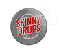 Athletic Grey Ask Me About Skinny Drops Pin – Red Lettering, Steel Tone Background, Bold Print