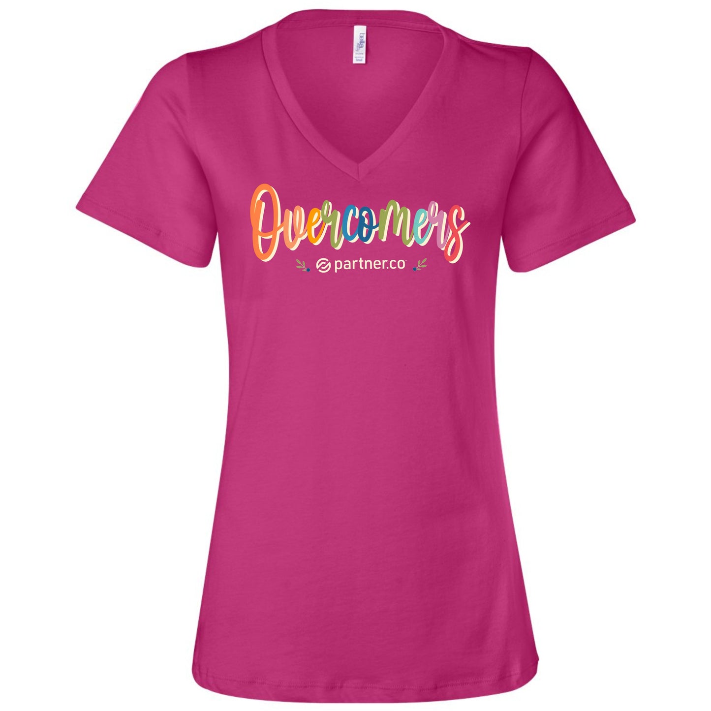Colorful Overcomers Women’s V-Neck T-Shirt – Berry