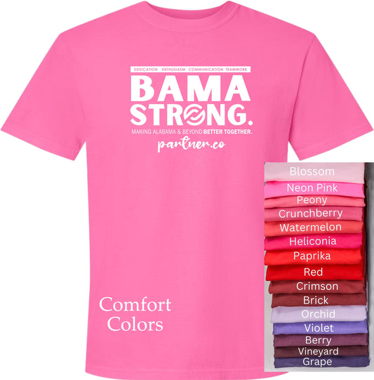 BAMA STRONG Team T-Shirt Comfort Colors Pinks-Reds-Purples