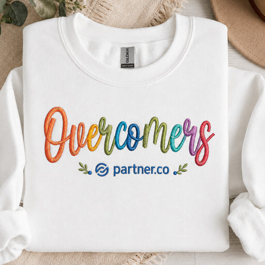 Colorful Overcomers Embroidered Fleece Pullover