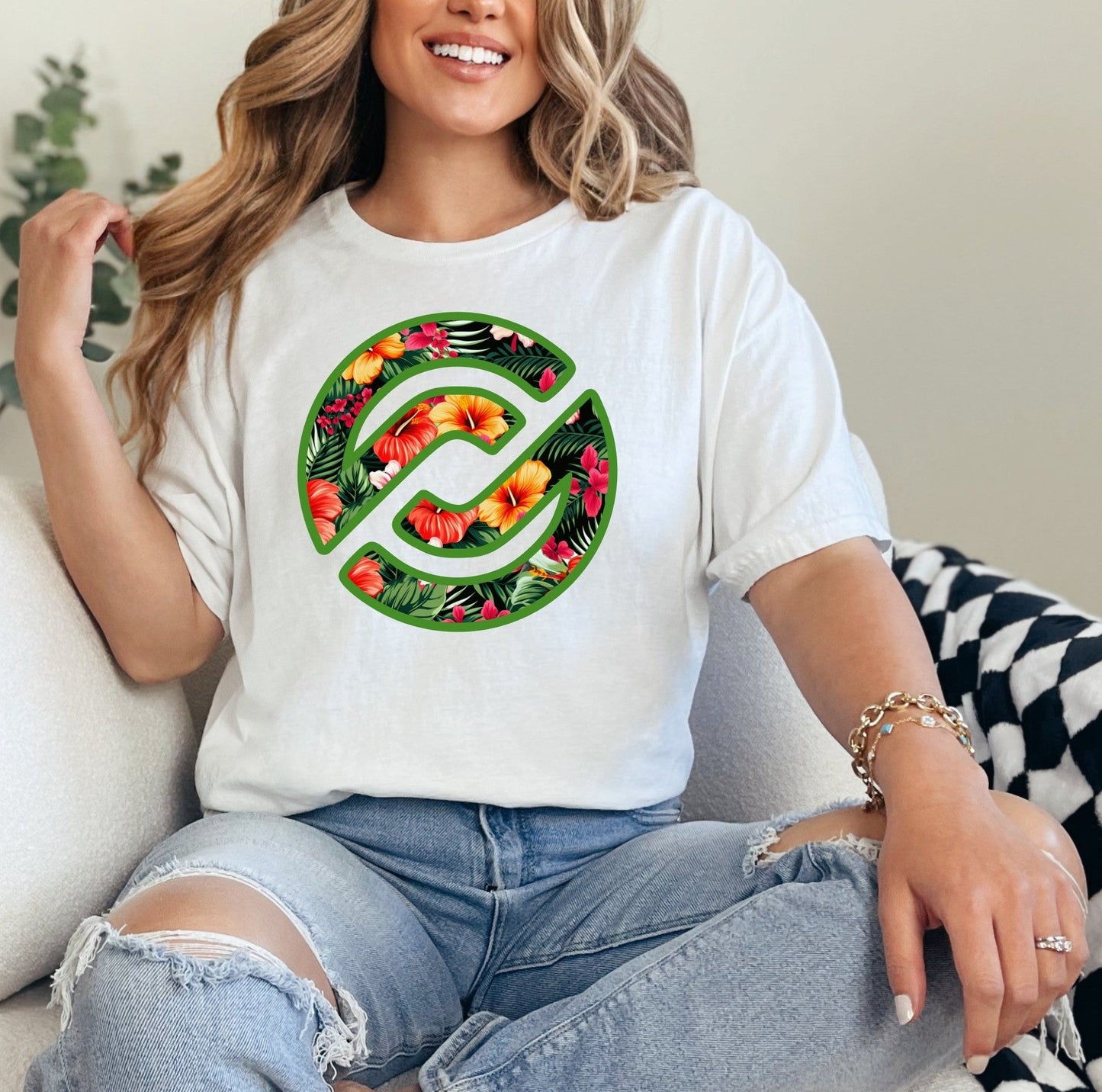 PartnerCo Connect Destin 2026 tropical event t-shirt with beach-inspired design