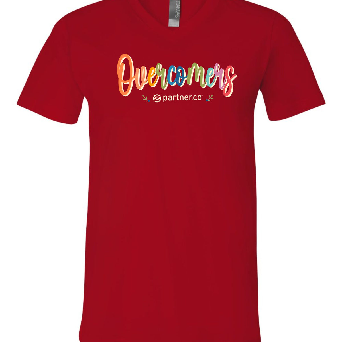Colorful Overcomers Unisex V-Neck T-Shirt – Red