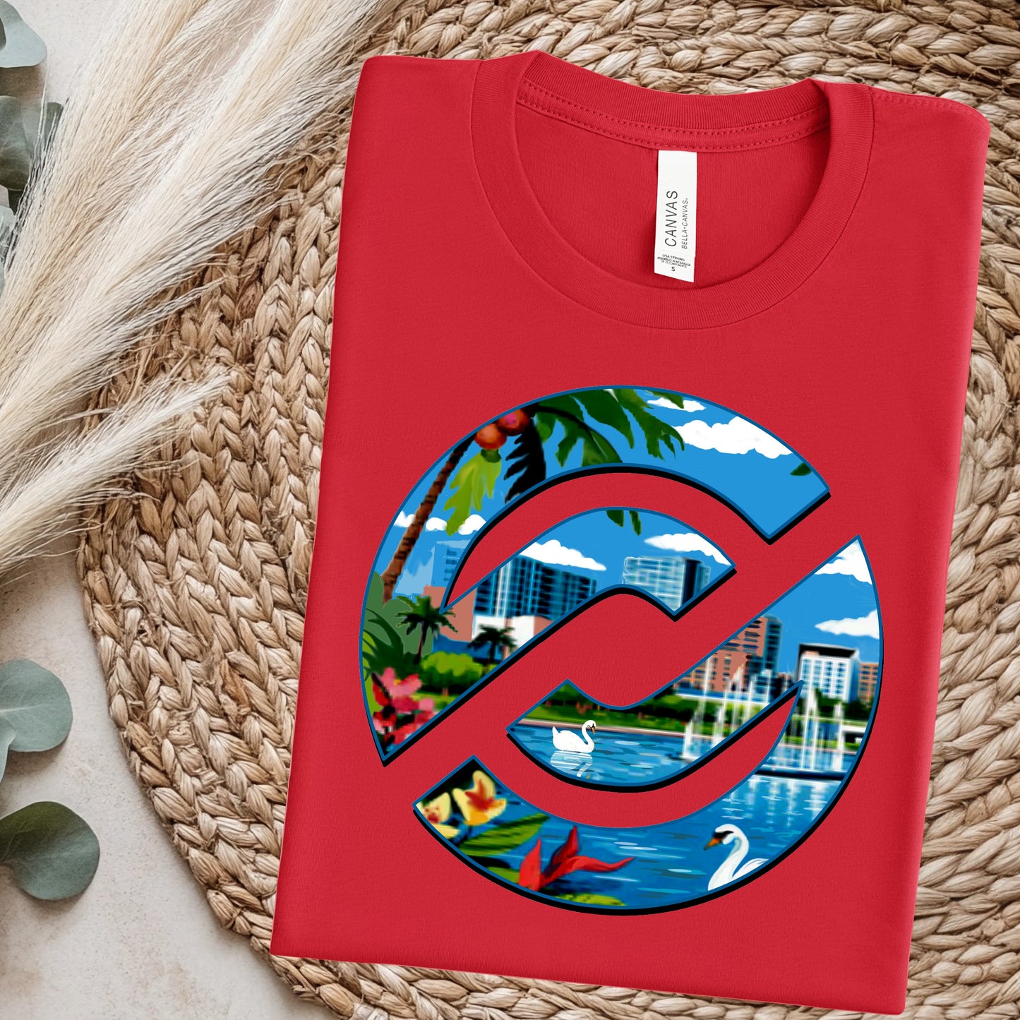 PXP Orlando Swan Tee – Red | Orlando Florida Graphic T-Shirt