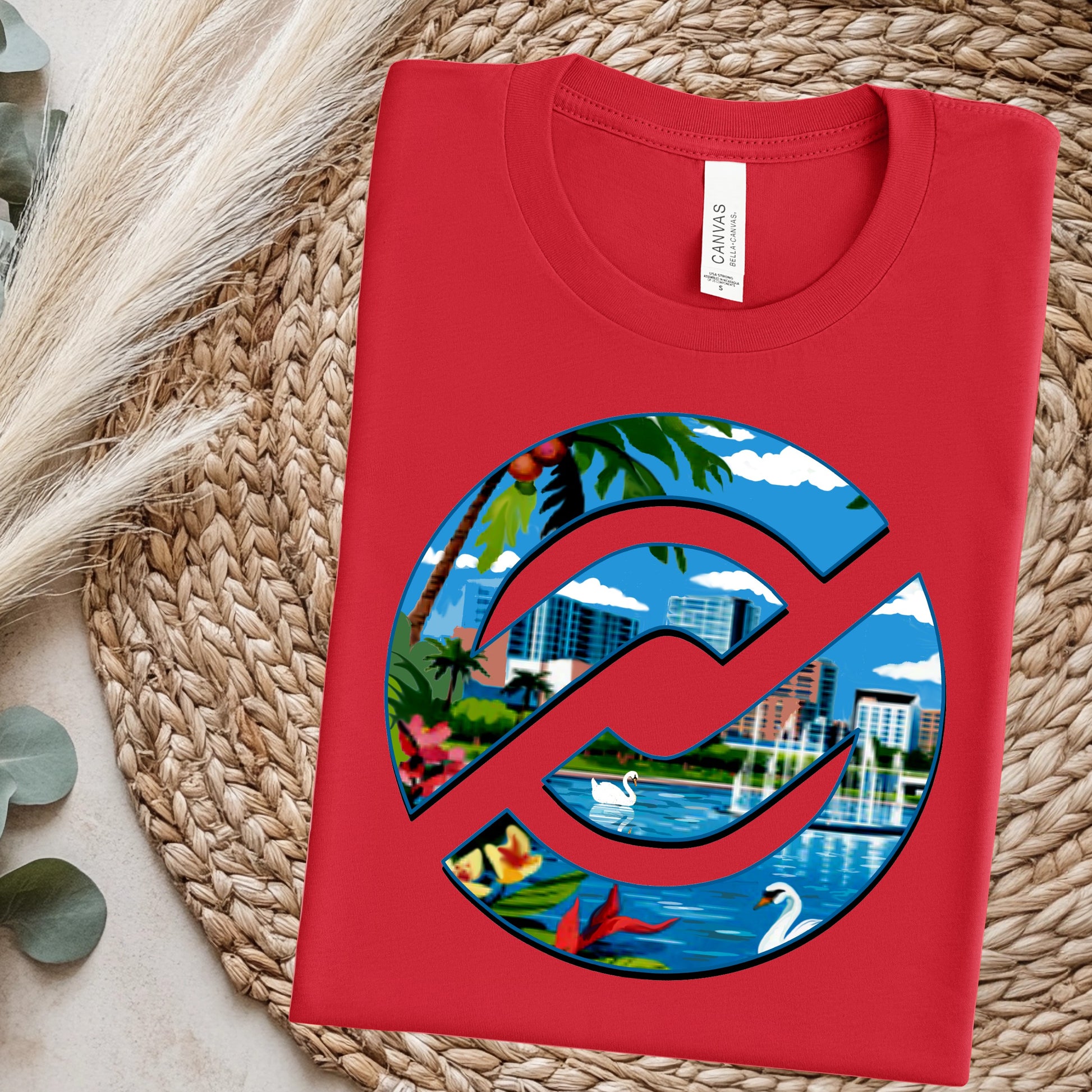 PXP Orlando Swan Tee – Red | Orlando Florida Graphic T-Shirt