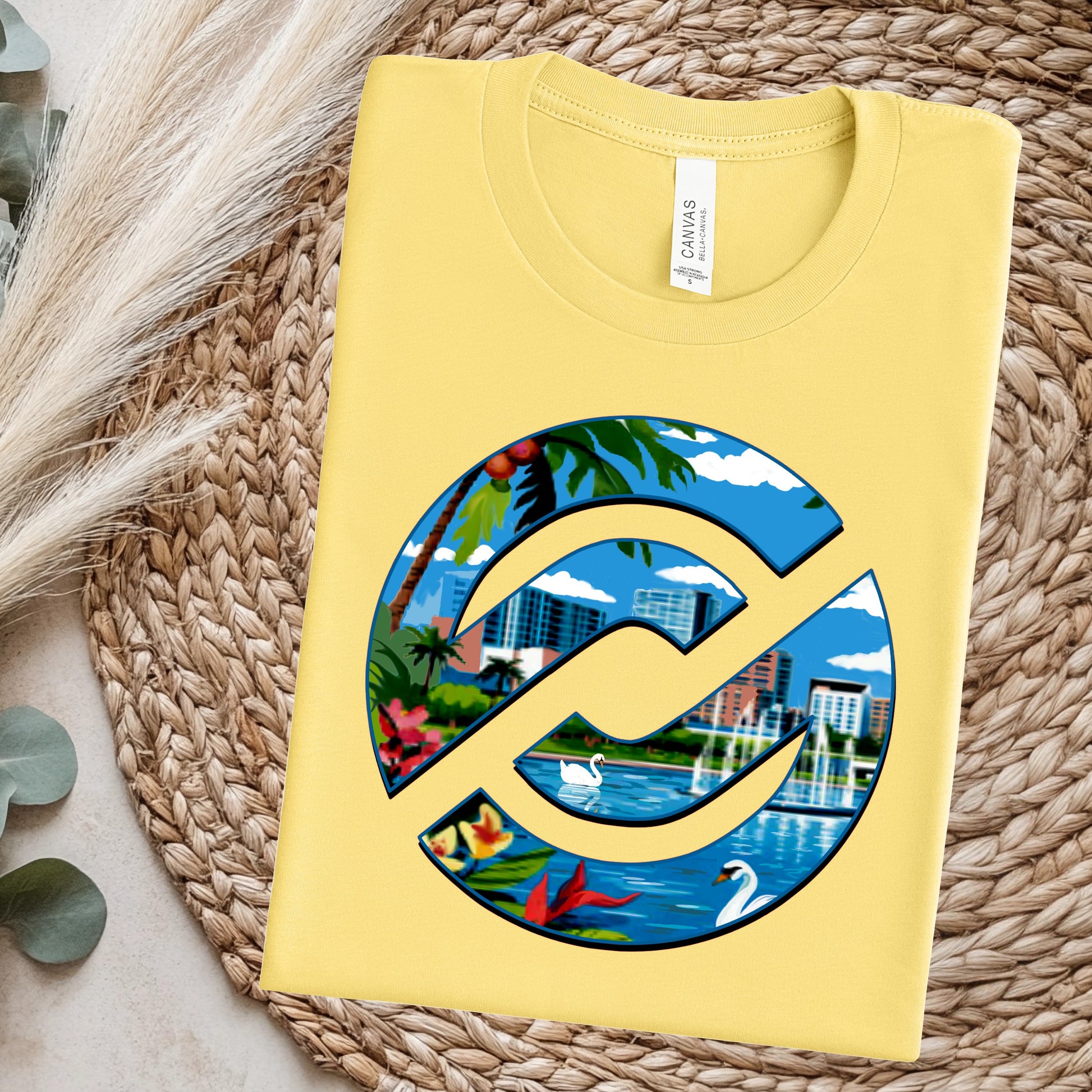 PXP Orlando Swan Tee – Yellow | Orlando Florida Graphic T-Shirt