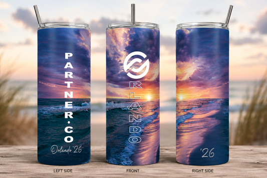 PXP Orlando '26 Beach Sunset 20 oz Skinny Tumbler