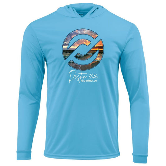 Destin T-Shirt Performance Hooded Beach Blue