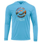 Destin T-Shirt Performance Hooded Beach Blue