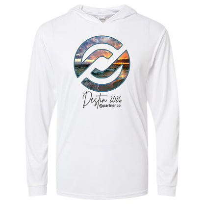 Destin T-Shirt Performance Hooded Beach Blue
