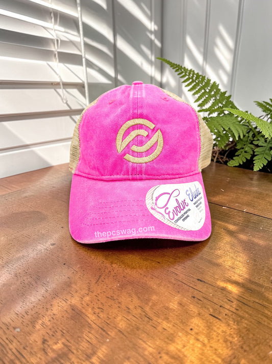 Pink Ponytail Trucker Cap