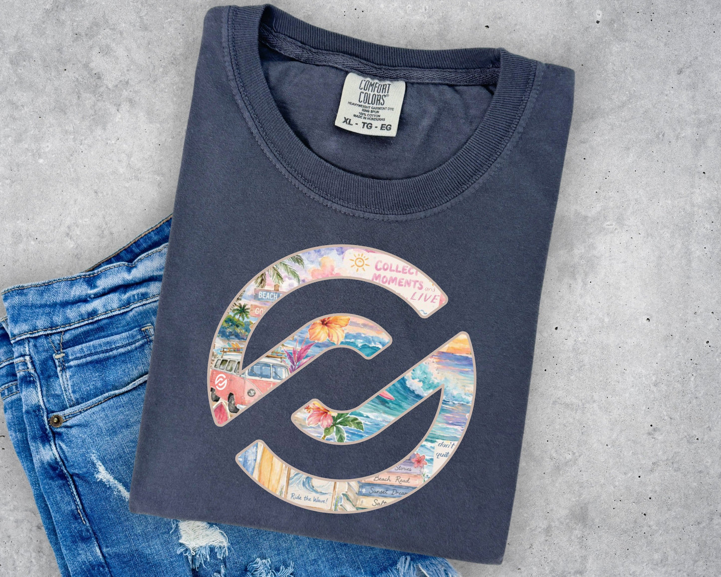 Adult PXP Orlando 2026 Comfort  Colors T-shirts in Graphite Flo Blue Butter Lagoon Blue Island Reef and Neon Pink
