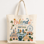 PXP Orlando 2026 natural canvas tote bag with colorful Orlando Better Together design