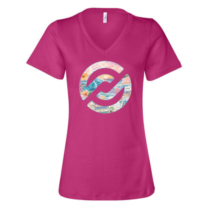 PXP Orlando Collect Moments Women’s V-Neck Tee – Berry | Bella Canvas